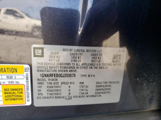 1GNKRFED0GJ259578 2016 Chevrolet Traverse Ls