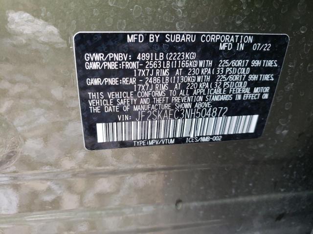 JF2SKAEC3NH504872 Subaru Forester Premium
