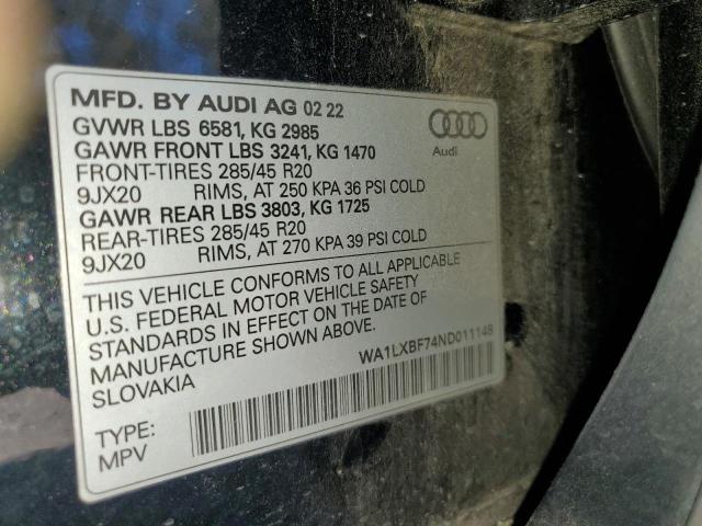 VIN WA1LXBF74ND011148 2022 Audi Q7, Premium Plus no.13