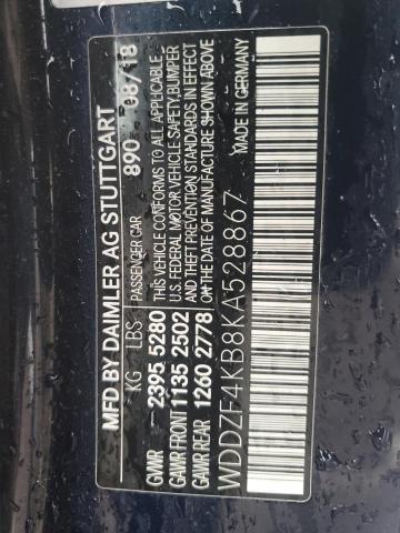 2019 Mercedes-Benz E 300 4Matic VIN: WDDZF4KB8KA528867 Lot: 72262883