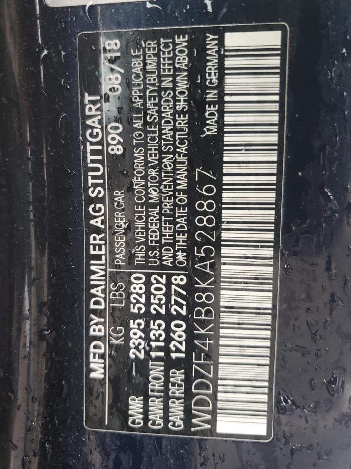 WDDZF4KB8KA528867 2019 Mercedes-Benz E 300 4Matic