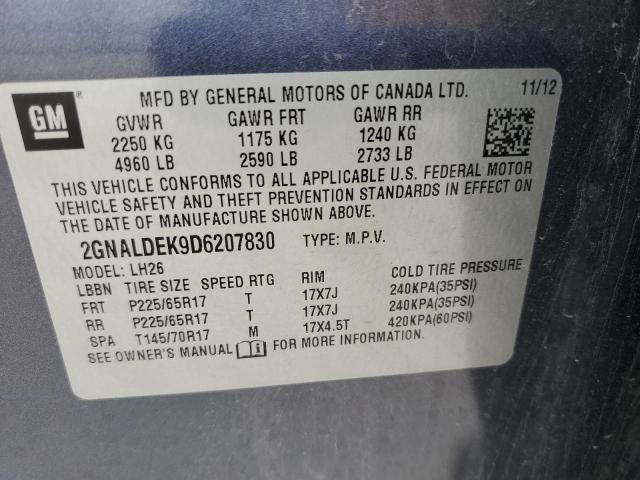 2GNALDEK9D6207830 2013 Chevrolet Equinox Lt
