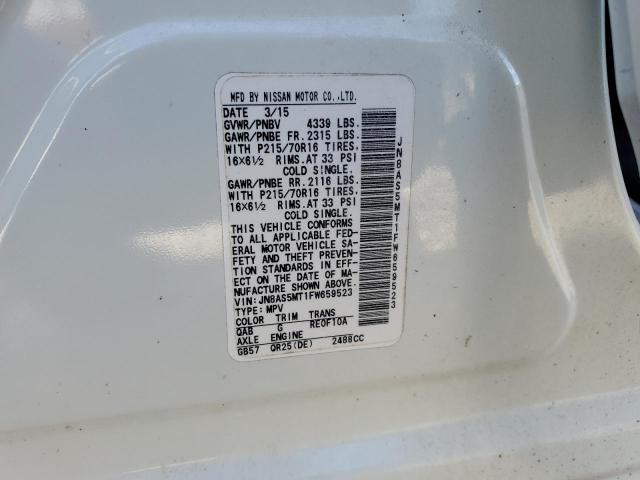 JN8AS5MT1FW659523 Nissan Rogue Select S
