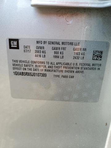 1G6AB5RX6J0107389 Cadillac ATS LUXURY