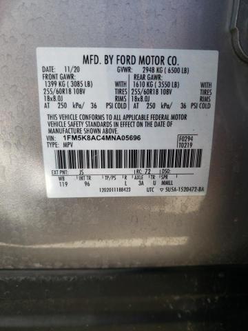 1FM5K8AC4MNA05696 Ford Explorer Police Interceptor