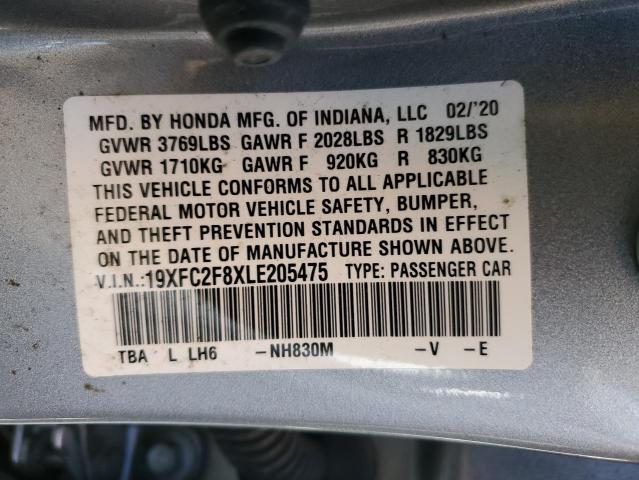 Lot #2471432038 2020 HONDA CIVIC SPOR salvage car