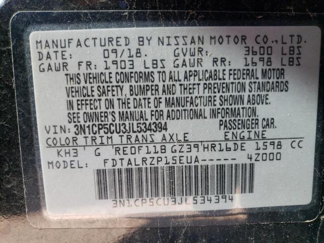 3N1CP5CU3JL534394 Nissan KICKS S