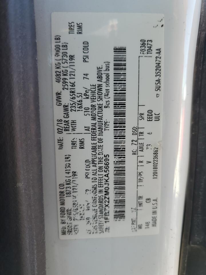 1FBZX2ZM0JKA56695 FORD TRANSIT 2018