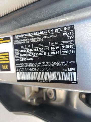 VIN 4JGDA5HB3FA601841 2015 Mercedes-Benz ML-Class, ... no.12