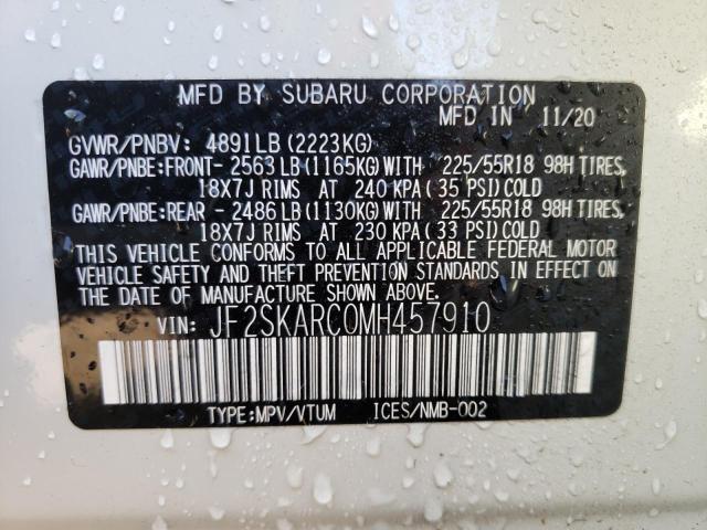 JF2SKARC0MH457910 | 2021 SUBARU FORESTER S