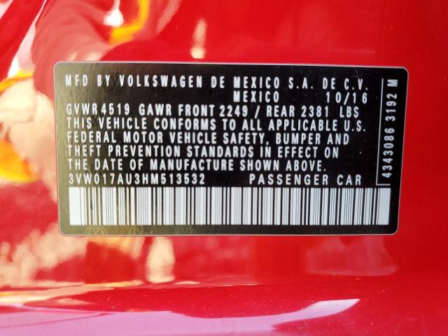 2017 VOLKSWAGEN GOLF SPORT - 3VW017AU3HM513532