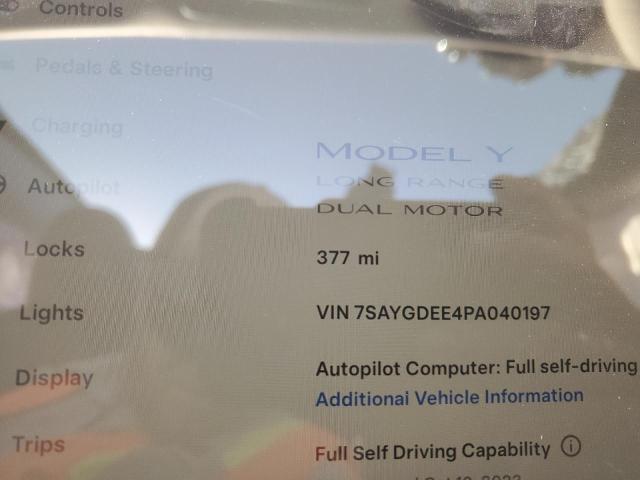 7SAYGDEE4PA040197 | 2023 TESLA MODEL Y