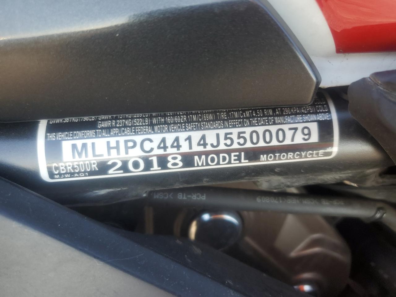 MLHPC4414J5500079 HONDA CBR CYCLE 2018