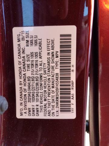 2HKRM3H39FH554838 Honda CR-V LX