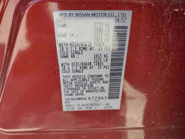 5N1DR2MM4HC677963 Nissan Pathfinder S