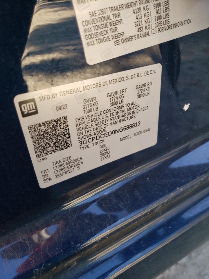 3GCPDCED0NG688813 CHEVROLET ALL Models 2022