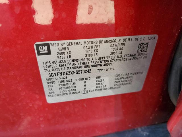 3GYFNDE3XFS579242 Cadillac Srx Premium Collection