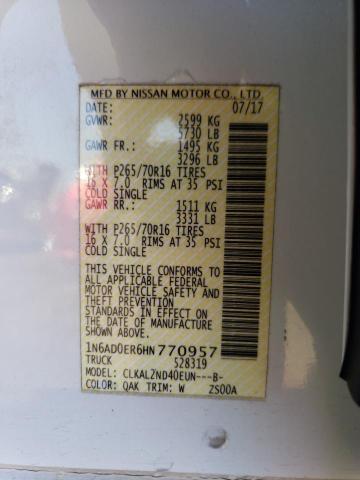 2017 NISSAN FRONTIER S - 1N6AD0ER6HN770957