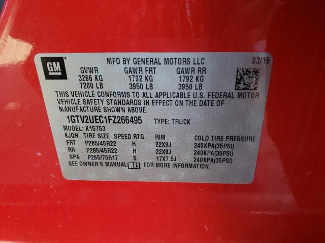 1GTV2UEC1FZ266495 GMC Sierra K1500 Sle