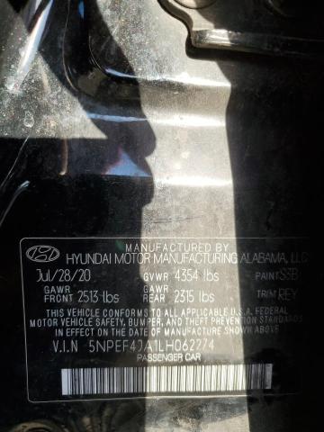 5NPEF4JA1LH062274 | 2020 HYUNDAI SONATA SEL