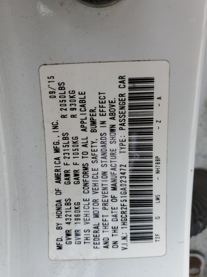 1HGCR2F51GA023472 HONDA ACCORD 2016