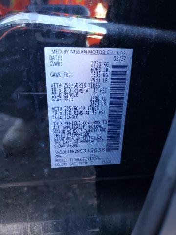2022 INFINITI QX60 PURE 5N1DL1ER2NC335638