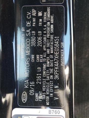 3KPFK4A7XHE058451 KIA FORTE LX