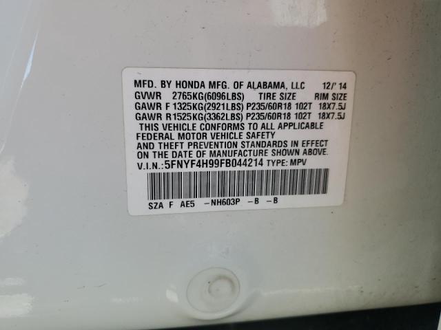 5FNYF4H99FB044214 Honda Pilot Touring