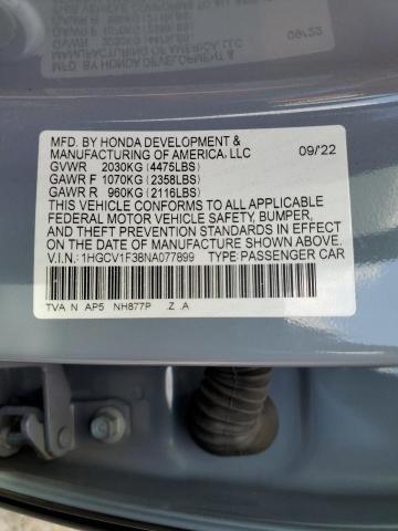 1HGCV1F38NA077899 | 2022 HONDA ACCORD SPO