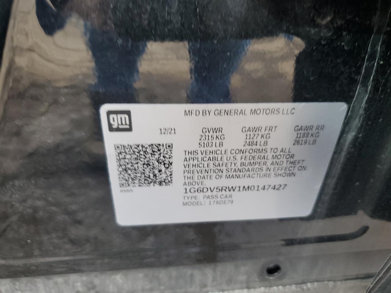 1G6DV5RW1M0147427 CADILLAC CT5 2021
