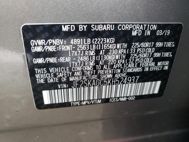 JF2SKAGC5KH524937 Subaru Forester Premium