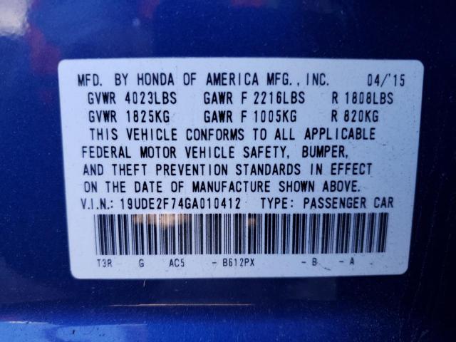 19UDE2F74GA010412 Acura Ilx Premium
