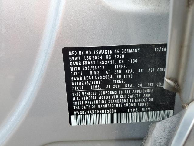 2017 VOLKSWAGEN TIGUAN WOL - WVGSV7AX9HK013680