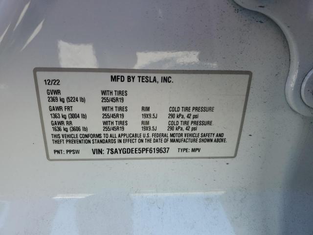 TESLA MODEL Y 2023 Білий