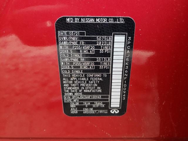 2022 INFINITI QX55 ESSEN 3PCAJ5K36NF100943