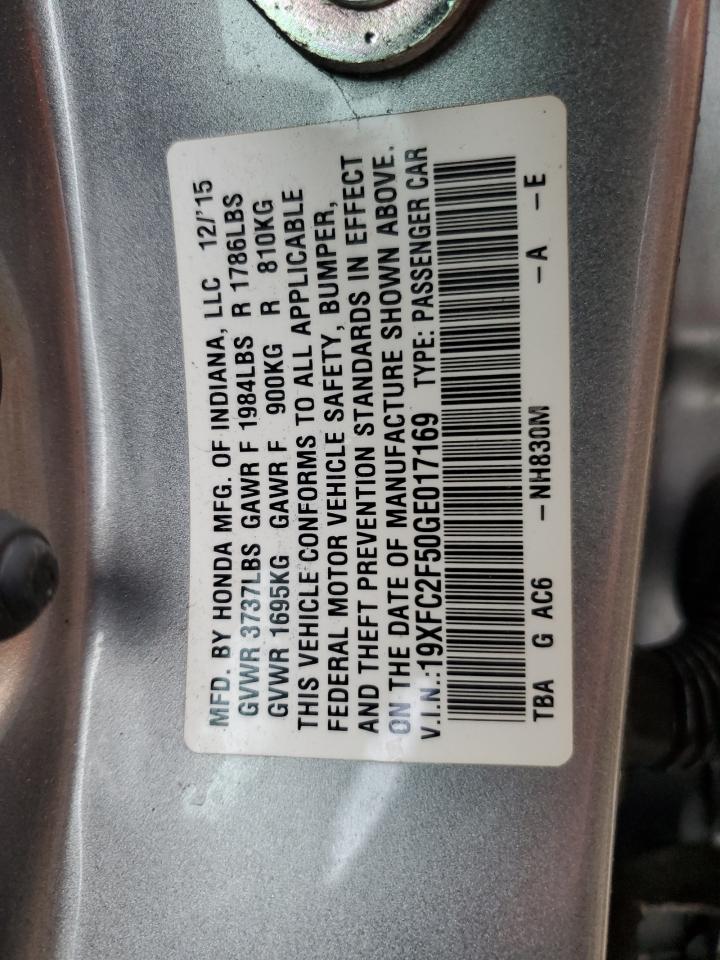 19XFC2F50GE017169 2016 Honda Civic Lx