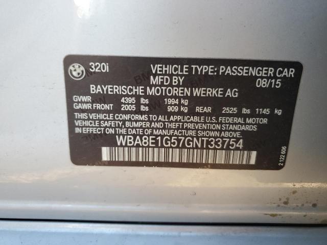 2016 BMW 320 I - WBA8E1G57GNT33754