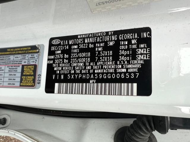 5XYPHDA59GG006537 KIA SORENTO EX