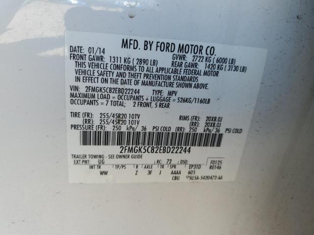 2FMGK5C82EBD22244 | 2014 FORD FLEX SEL