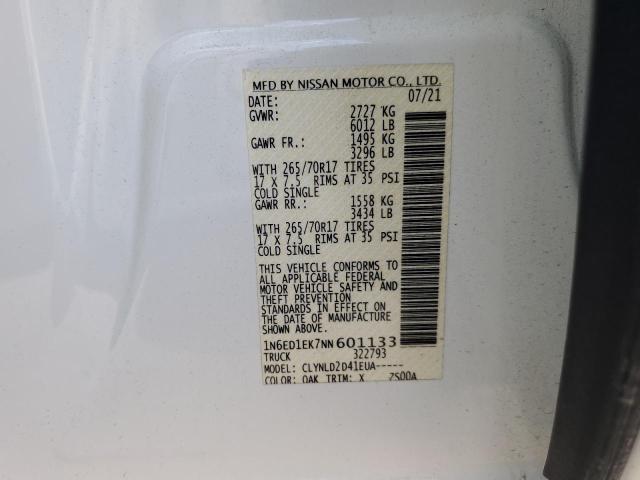 1N6ED1EK7NN601133 Nissan FRONTIER S