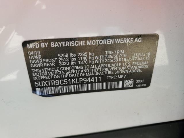 5UXTR9C51KLP94411 2019 BMW X3, photo no. 12