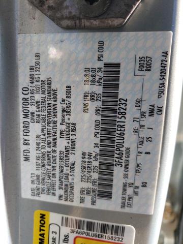 3FA6P0LU6ER158232 Ford Fusion Se Hybrid