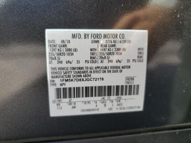 1FM5K7D8XJGC72178 Ford EXPLORER XLT
