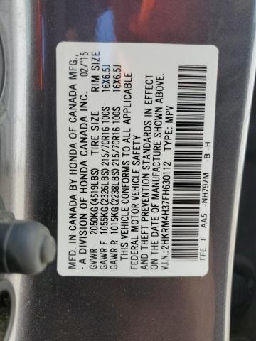 2HKRM4H37FH630112 2015 Honda Cr-V Lx