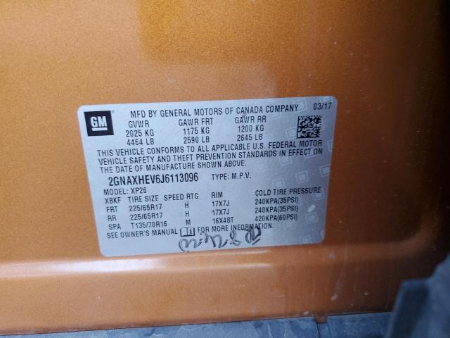 2GNAXHEV6J6113096 CHEVROLET EQUINOX 2018