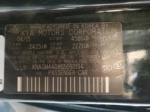 KNAGM4ADXG5093194 KIA OPTIMA HYBRID