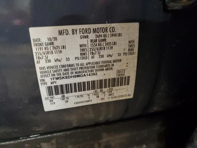 1FMSK8DH9MGA14392 Ford EXPLORER XLT