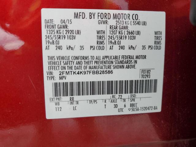 2FMTK4K97FBB28586 2015 FORD EDGE, photo no. 13