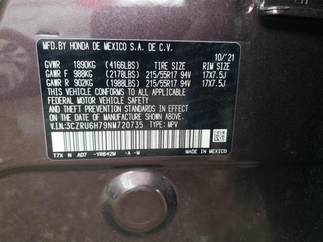 2022 HONDA HR-V EXL - 3CZRU6H79NM720735