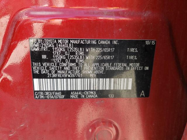 2T3RFREV9FW397761 Toyota Rav4 Xle